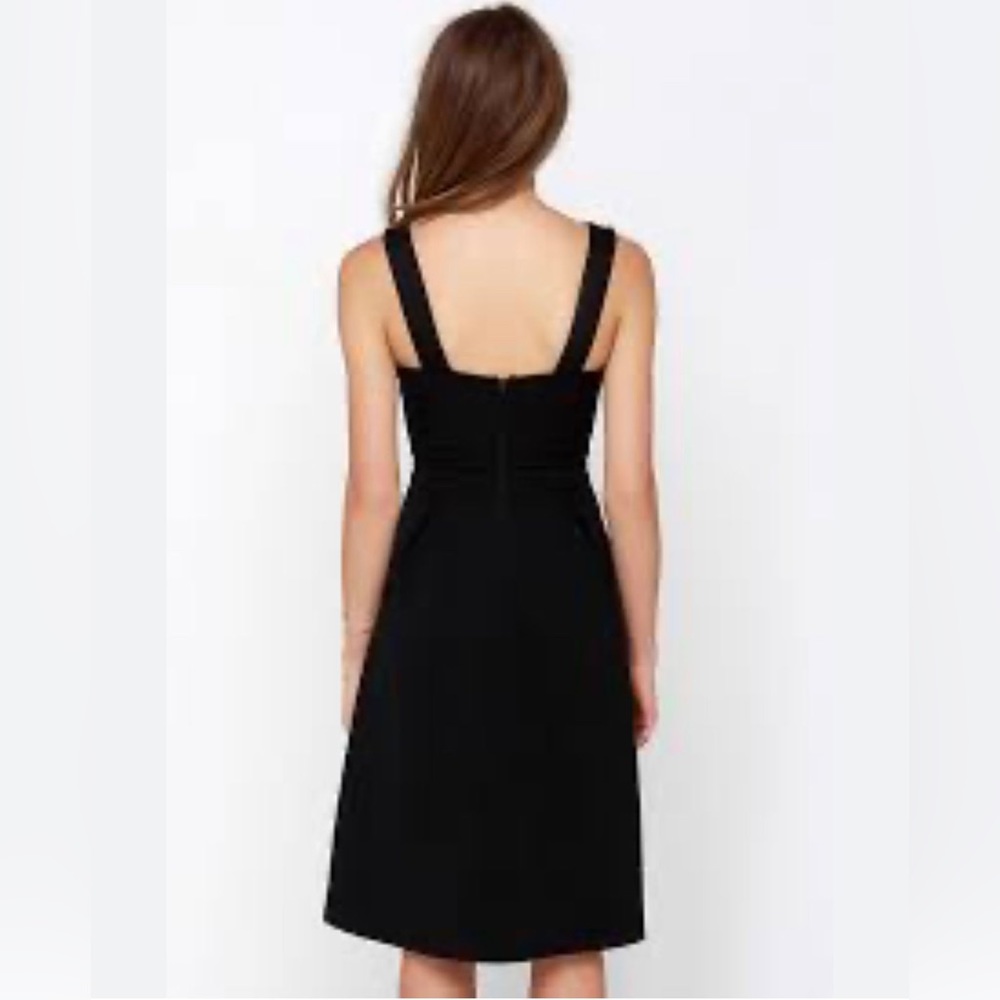 👗 Black Mídi Dress small draped at bust sleeveless. Brazilian brand.